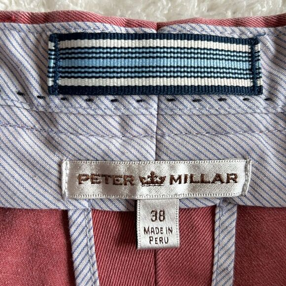 Peter Millar Salmon Golf Flat Front Pima Cotton Chino‎ Golf Pink Shorts Size 38 - Picture 5 of 6